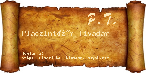 Placzintár Tivadar névjegykártya